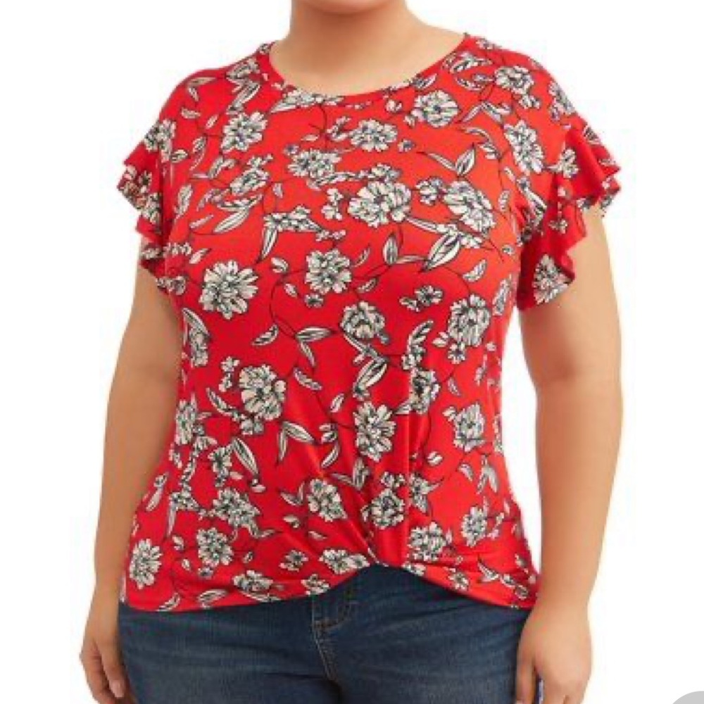 Como Blu, floral top. Size 3X.